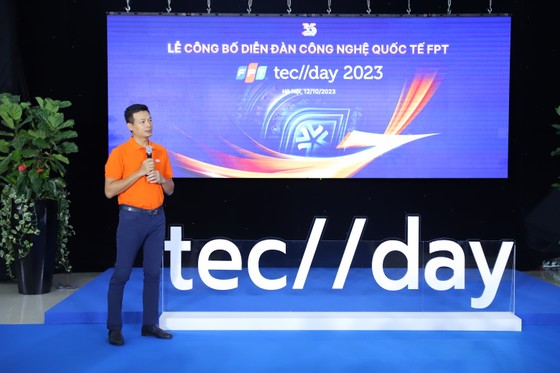 Ông Vũ Anh Tú, Giám đốc công nghệ Tập đoàn FPT tại lễ công bố FPT Techday 2023 ảnh 3