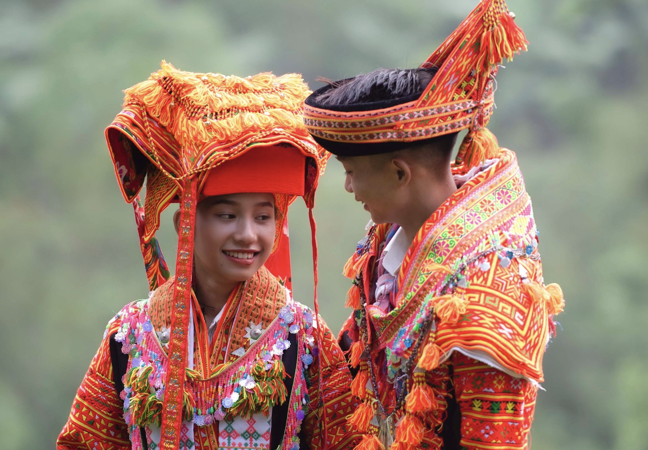 Cultural beauty in Dao people's costumes