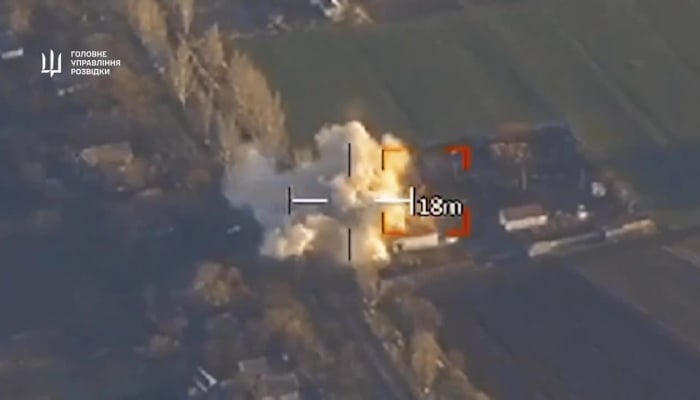 Vidéo de l'Ukraine détruisant un quartier général militaire russe