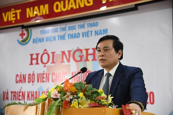 Mr. Vo Tuong Kha, Director of Vietnam Sports Hospital at the conference in February 2020. Photo: General Department of Sports and Physical Training