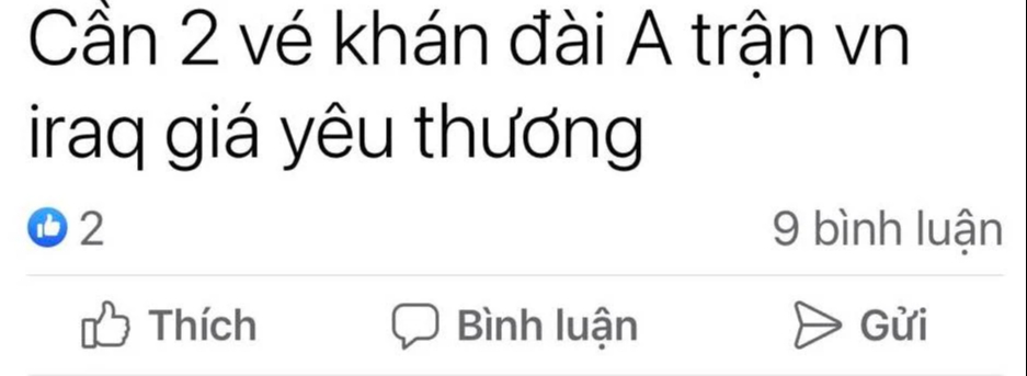 Vé trận đội tuyển Việt Nam gặp Iraq tràn ngập trên 'chợ đen' - Ảnh 1.