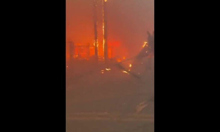 Vídeo de una conducción en medio de un incendio forestal en Hawái (corte)