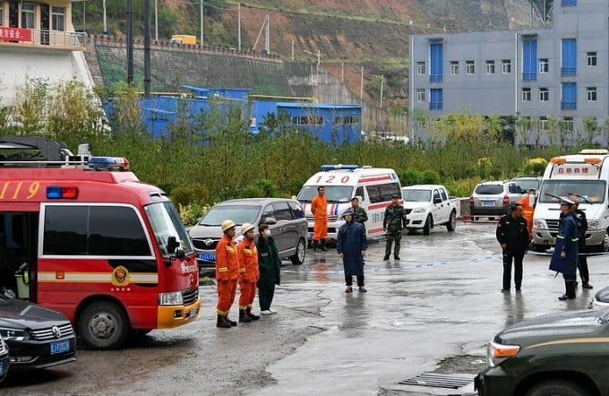 中国の緊急対応部隊が2021年に事故に対処する様子。写真：新華社