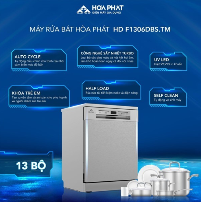 Hoa Phat bringt eine Geschirrspülerkollektion auf den Markt, die 85 % des Wasserverbrauchs einspart - 4