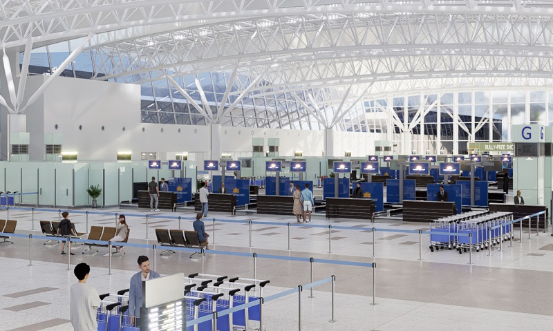 Perspective du terminal passagers de l'aéroport de Long Thanh.