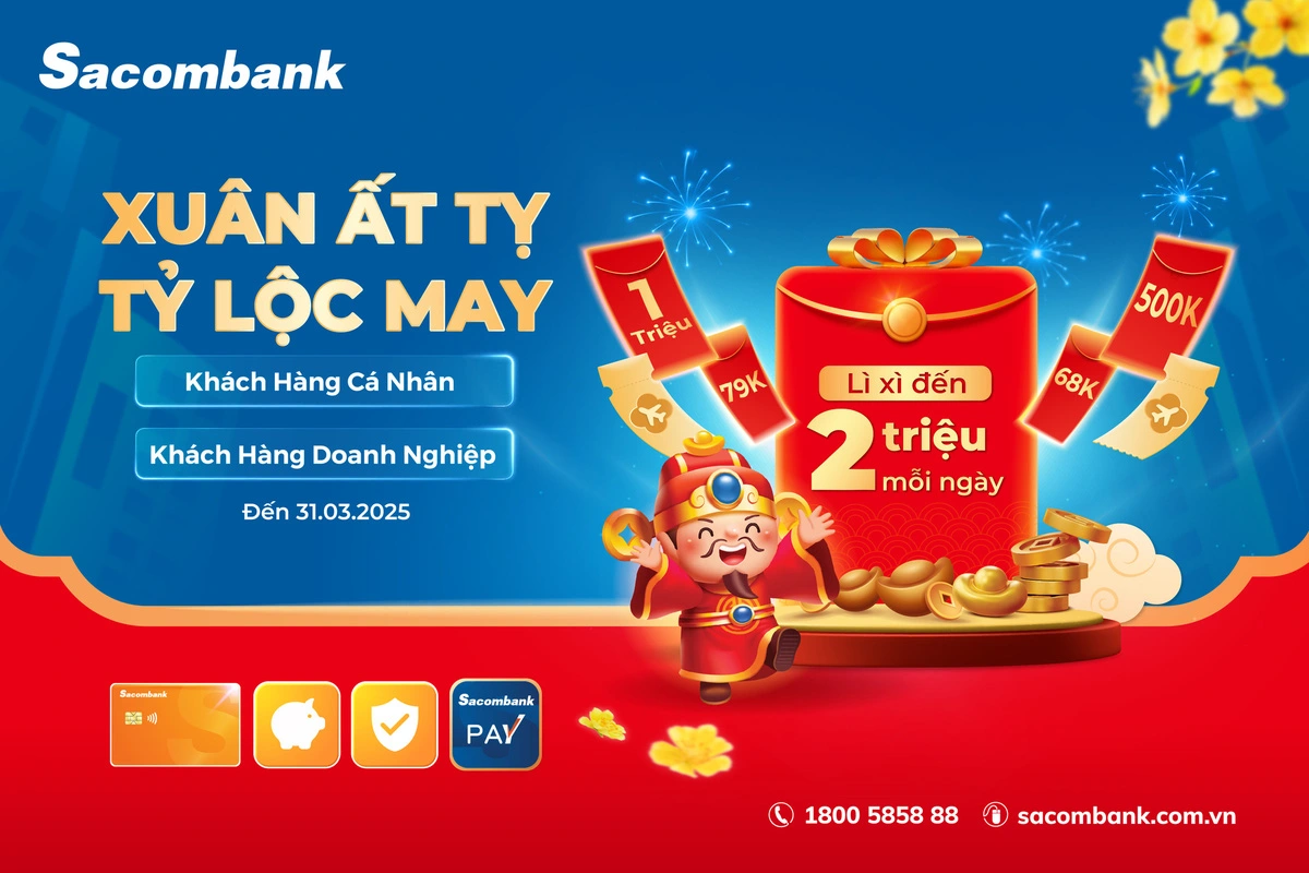 Sacombank trao 'tỉ lộc may’ tri ân khách hàng