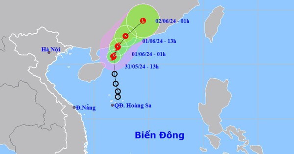 Áp thấp nhiệt đới chính thức mạnh lên thành bão, trở thành cơn bão số 1 năm 2024