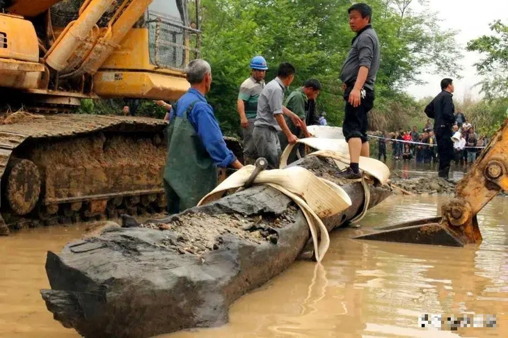 Săpând o „bucată ciudată de lemn”, șantierul a fost oprit imediat - Fotografia 8 Dao trung 'khuc go la', cong truong lap tuc dung thi cong-Hinh-8