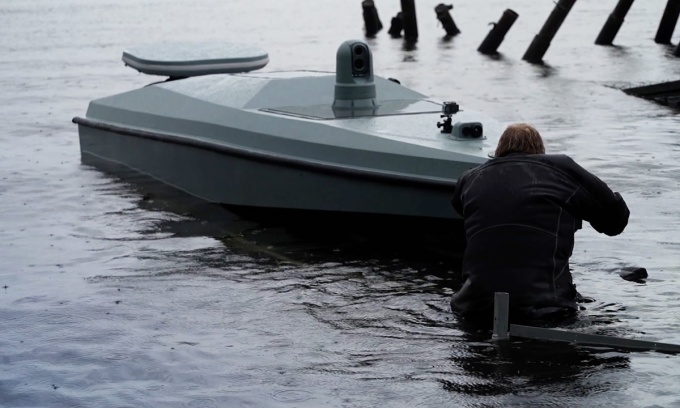 Un bateau suicide de l'armée ukrainienne. Photo : Ministère ukrainien de la Défense.