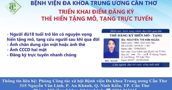 Bệnh viện miền Tây mở điểm đăng ký nguyện vọng hiến tặng mô, tạng