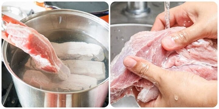 Blanchir le porc avant de le cuire est une habitude de nombreuses femmes au foyer.