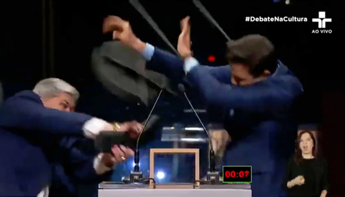 Brazil mayoral candidates brawl live on TV