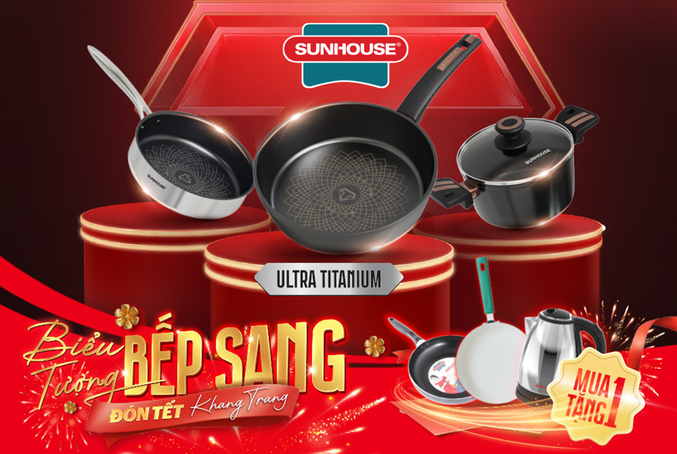 CHƯƠNG TRÌNH KHUYẾN MẠI: ULTRA TITANIUM - BIỂU TƯỢNG BẾP “SANG”, ĐÓN TẾT “KHANG TRANG”, MUA 1 TẶNG 1 (ÁP DỤNG HỆ THỐNG SIÊU THỊ)