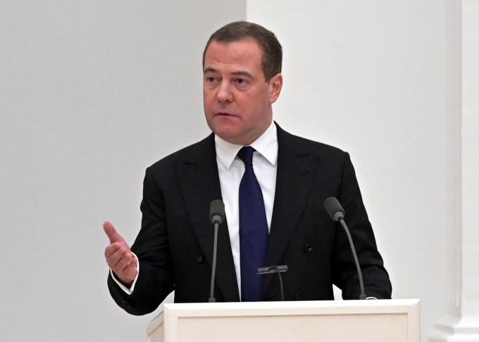 Phó chủ tịch Hội đồng An ninh Nga Dmitry Medvedev tại Moskva vào tháng 2/2022. Ảnh: AFP