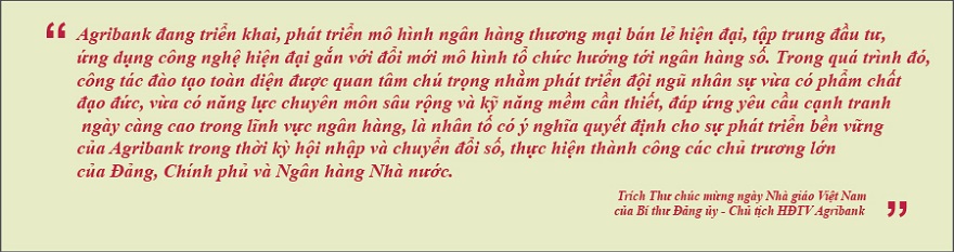 Hoạt động đào tạo Agribank góp phần nâng cao chất lượng nguồn nhân lực trong giai đoạn mới