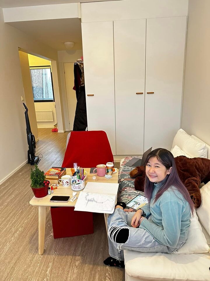 Living space of Mac Anh Thu and her daughter in Finland.