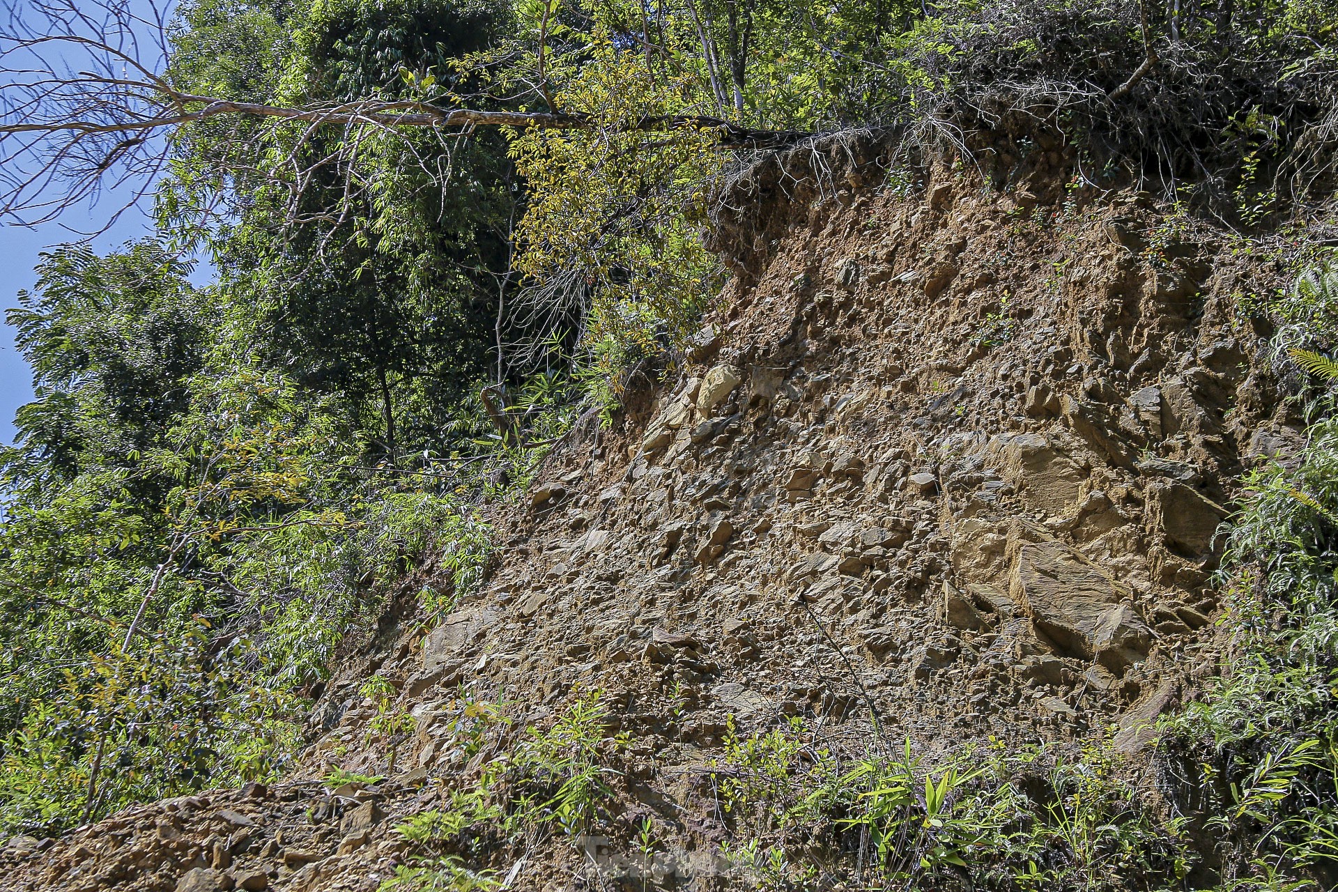 Landslides cause danger on Mui Trau Pass in Da Nang photo 10