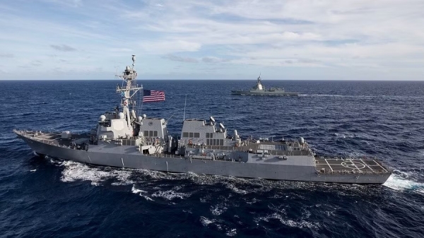 US destroyer passes through Taiwan Strait, China says "dealt with"