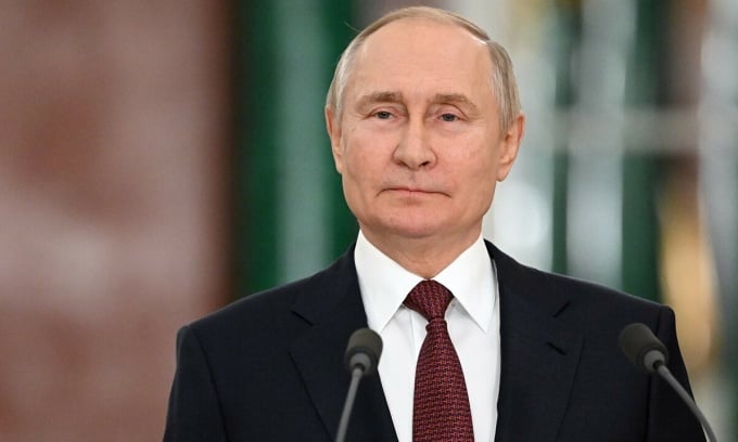 Russian President Vladimir Putin at a press conference at the Kremlin in Moscow, December 2022. Photo: AFP