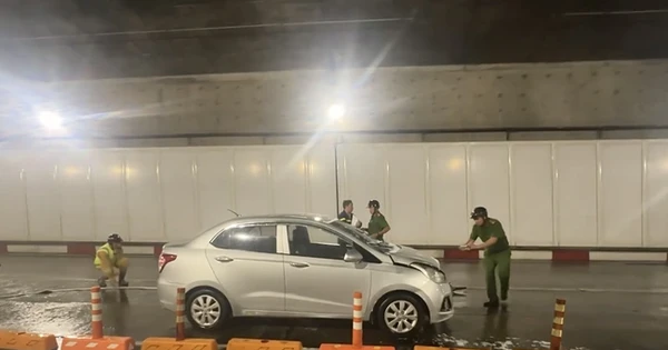 Autobrand im Saigon-Flusstunnel