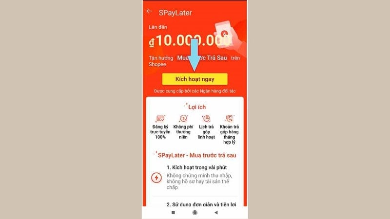 Hướng dẫn cách kích hoạt và sử dụng ví SpayLater Shopee