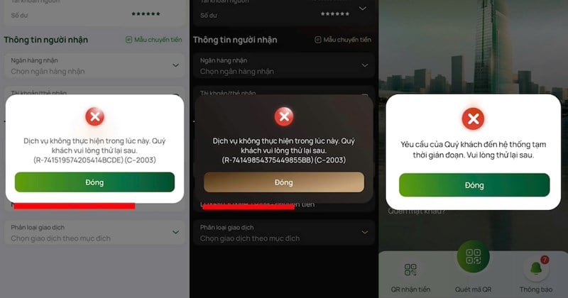 Vietcombank lỗi hệ thống, khách hàng gặp khó khi giao dịch