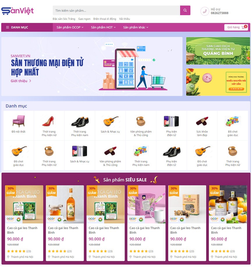 Sàn thương mại điện tử hợp nhất 63 tỉnh, thành: Cầu nối cho hàng Việt