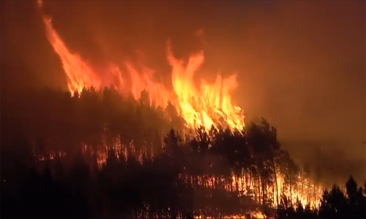 スペインで山火事が猛威を振るう