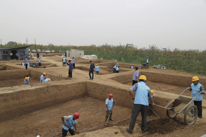 Fouilles du groupe de tombes de l'empereur Wen de Han. (Photo : The Paper)