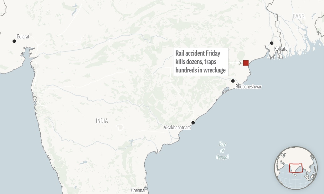 Plus de 200 personnes ont été tuées et 900 blessées dans l'accident ferroviaire survenu en Inde. Image 3