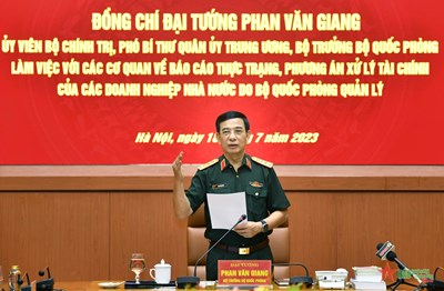 General Phan Van Giang: Hay que concentrarse en eliminar las dificultades para las empresas estatales gestionadas por el Ministerio de Defensa Nacional