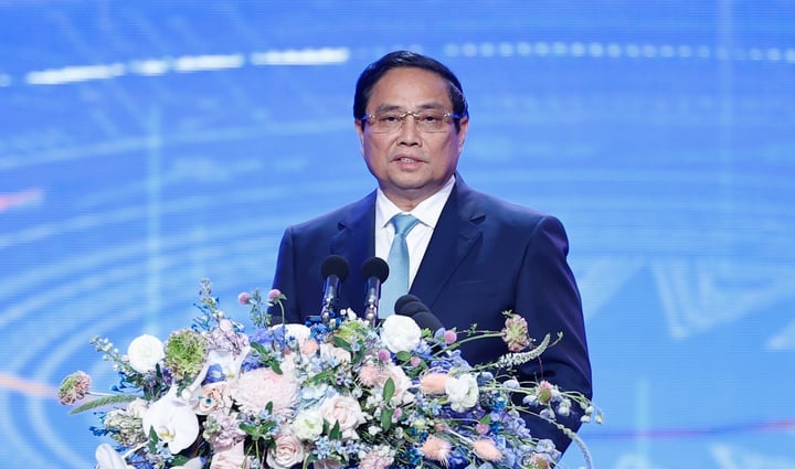 Le Premier ministre Pham Minh Chinh s'exprime lors de la quatrième cérémonie de remise des prix VinFuture - (Photo : VGP/Nhat Bac)