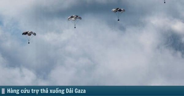 Hàng viện trợ thả từ trên không khiến 15 người thương vong ở Dải Gaza