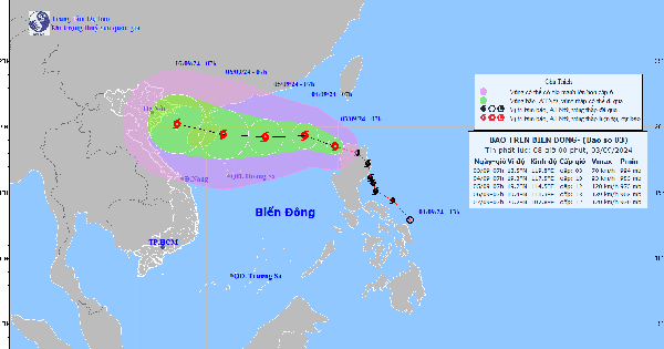 La tormenta YAGI ha entrado en el Mar del Este, convirtiéndose en la tormenta número 3, aumentando en intensidad, riesgo de ráfagas de nivel 16