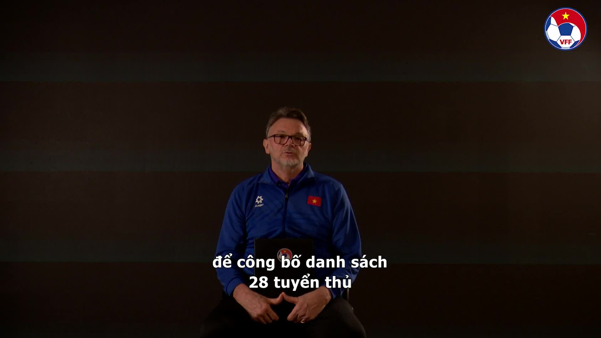 El entrenador Troussier anunció la lista del equipo de Vietnam la noche del 18 de marzo.