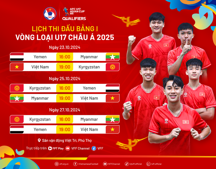 Match schedule of Vietnam U17 team.