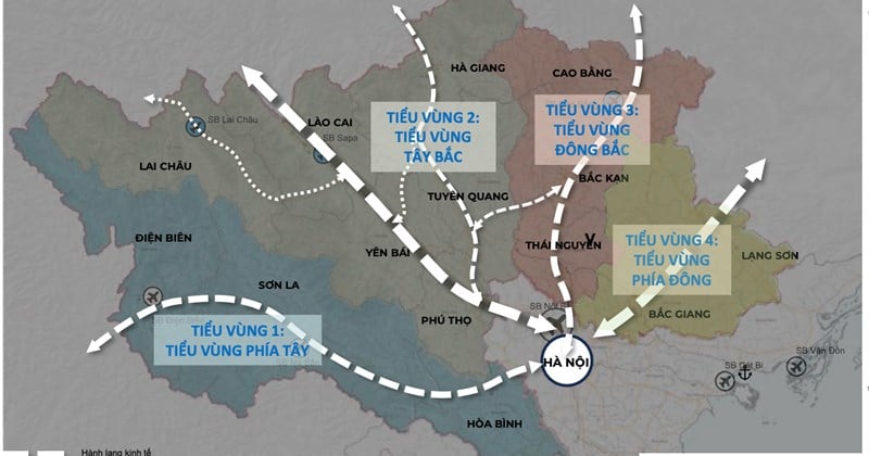 Proposition de diviser les Midlands et les montagnes du Nord en 4 sous-régions de développement économique