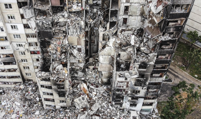 Une maison détruite à Kharkov, en Ukraine, en juin 2022. Photo : AFP