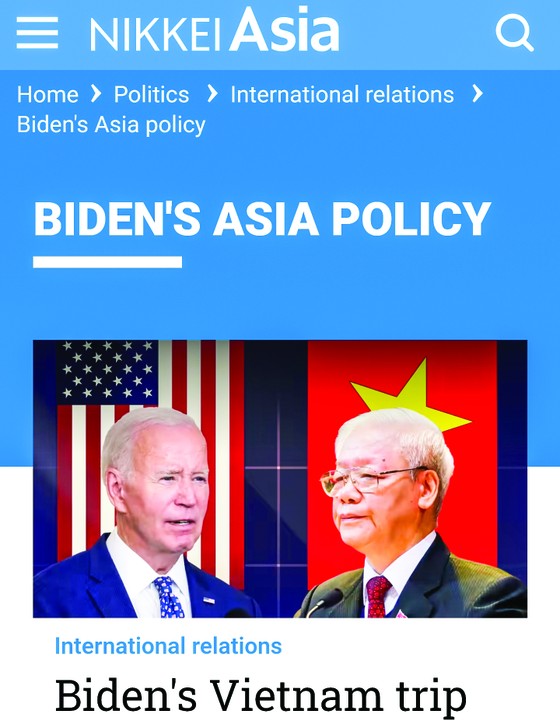 Thông tin chuyến thăm của Tổng thống Hoa Kỳ Joe Biden tới Việt Nam của báo Nikkei Asia ảnh 1