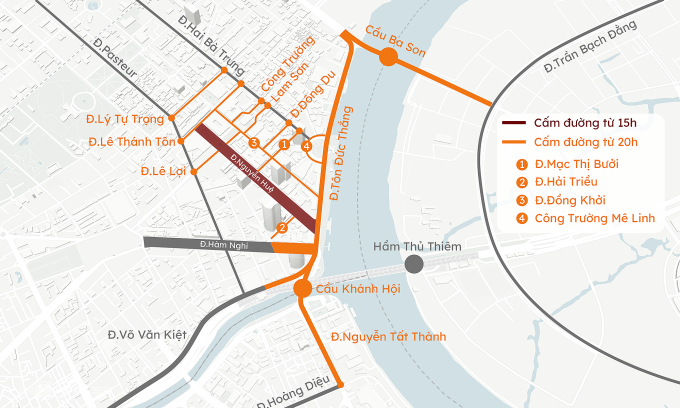 Những tuyến đường bị cấm xe. Đồ hoạ: Khánh Hoàng