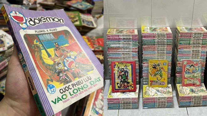 ガラクタのように見える古い「ドラえもん」や「ドラゴンボール」の本が数百万ドンの価値がある