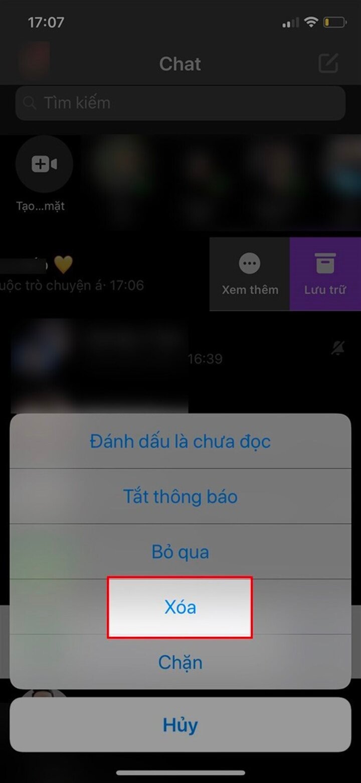 Chọn Xóa.