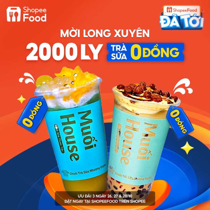 ShopeeFood a officiellement « atterri », livrant 2 000 tasses de thé au lait gratuites aux utilisateurs de la ville de Long Xuyen pendant trois jours, les 26, 27 et 28 octobre.