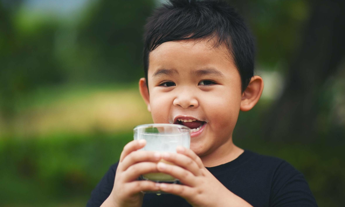 Sollten Kinder kalorienreiche Milch trinken?