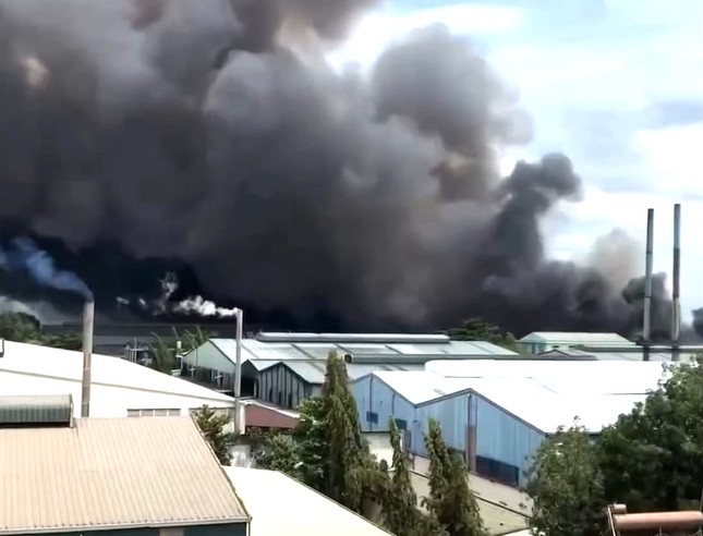 La scène de l'incendie dévastateur dans l'atelier de menuiserie de 3 000 m2 à Binh Duong, photo 2