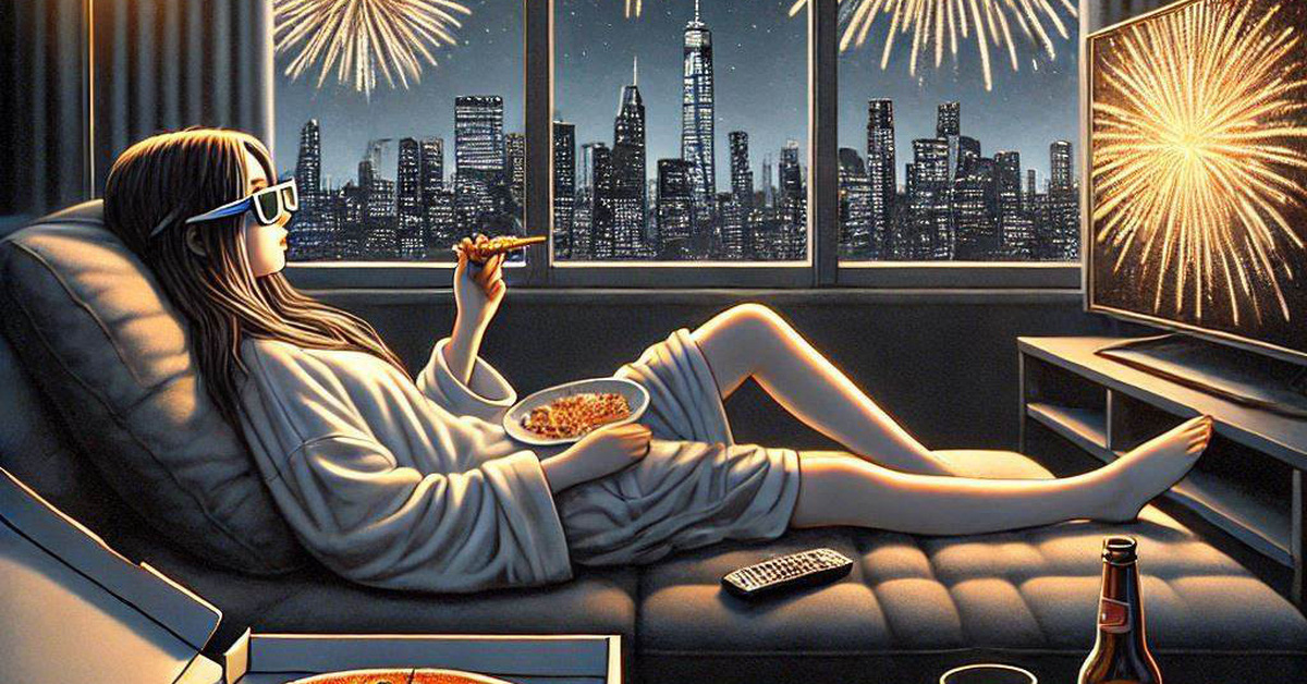 Lying on the sofa with pizza and your favorite movie to welcome New Year's Eve alone, new trend?