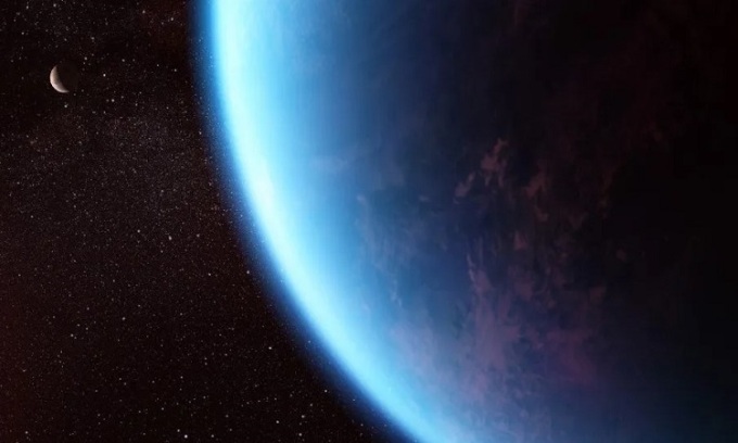 主星のハビタブルゾーンにおける太陽系外惑星 K2-18 b のシミュレーション。写真: NASA