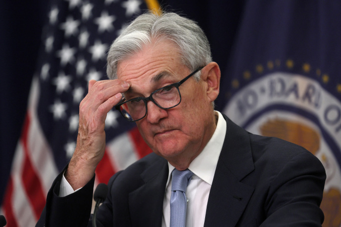 Fed Chairman Jerome Powell at a press conference in March. Photo: Reuters