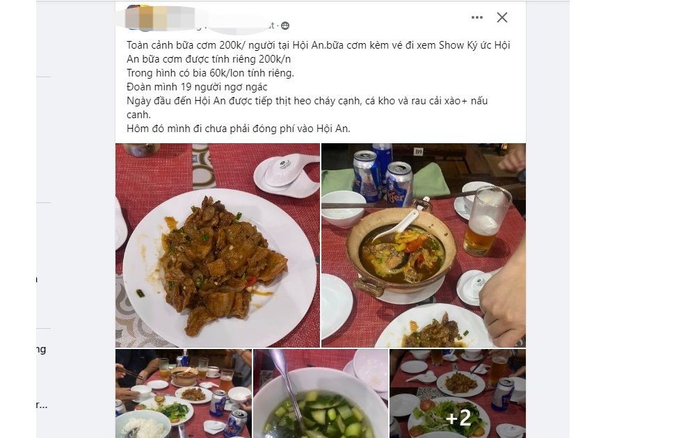 Customers accuse restaurant in Hoi An of selling meals for 200,000 VND/person, what does it say?