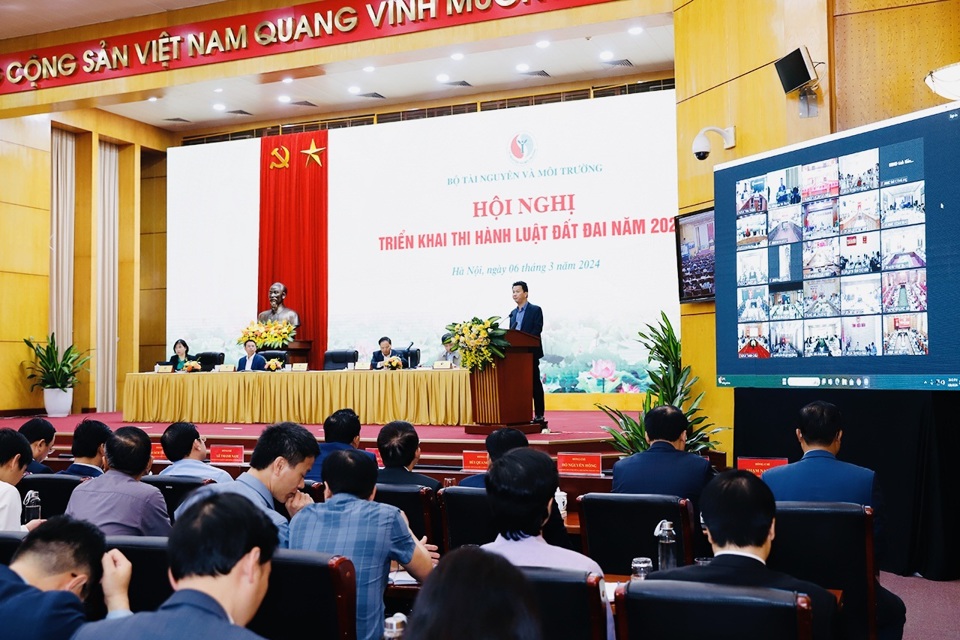 Quang cảnh hội nghị triển khai Luật Đất đai 2024